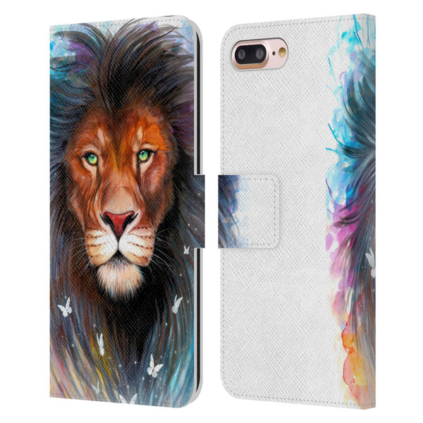 Pixie Cold Cats Sacred King Leather Book Wallet Case Cover For Apple iPhone 7 Plus / iPhone 8 Plus