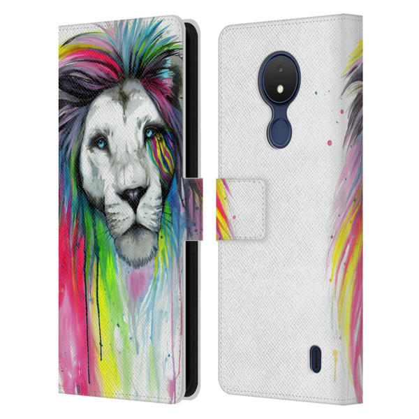 Pixie Cold Cats Rainbow Mane Leather Book Wallet Case Cover For Nokia C21