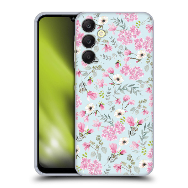 Anis Illustration Flower Pattern 2 Pink Soft Gel Case for Samsung Galaxy A25 5G
