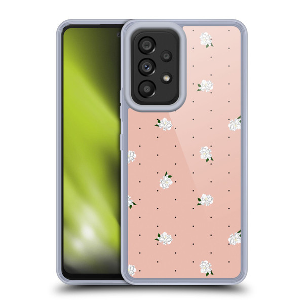 Anis Illustration Flower Pattern 2 Dots Soft Gel Case for Samsung Galaxy A53 5G (2022)
