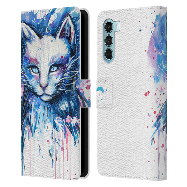 Pixie Cold Cats Space Leather Book Wallet Case Cover For Motorola Edge S30 / Moto G200 5G
