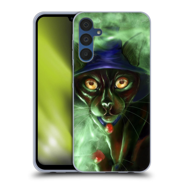 Ash Evans Black Cats Conjuring Magic Soft Gel Case for Samsung Galaxy A15 & MagSafe