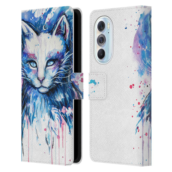 Pixie Cold Cats Space Leather Book Wallet Case Cover For Motorola Edge X30