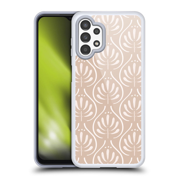 Anis Illustration Mix Pattern Boho Beige Soft Gel Case for Samsung Galaxy A13 (2022)