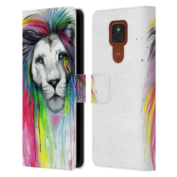 Pixie Cold Cats Rainbow Mane Leather Book Wallet Case Cover For Motorola Moto E7 Plus