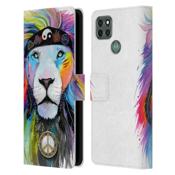 Pixie Cold Cats Hippy Lion Leather Book Wallet Case Cover For Motorola Moto G9 Power