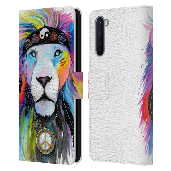 Pixie Cold Cats Hippy Lion Leather Book Wallet Case Cover For OnePlus Nord 5G