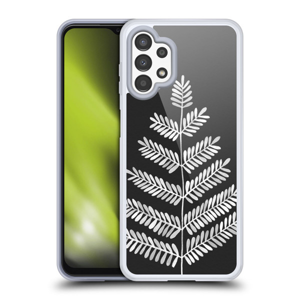 Cat Coquillette Nature Leaflets Black Soft Gel Case for Samsung Galaxy A13 (2022)