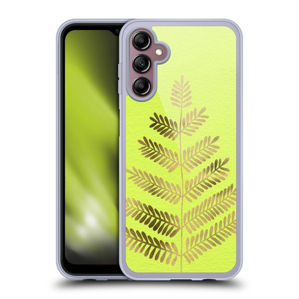 Cat Coquillette Nature Leaflets Yellow Soft Gel Case for Samsung Galaxy A14 5G