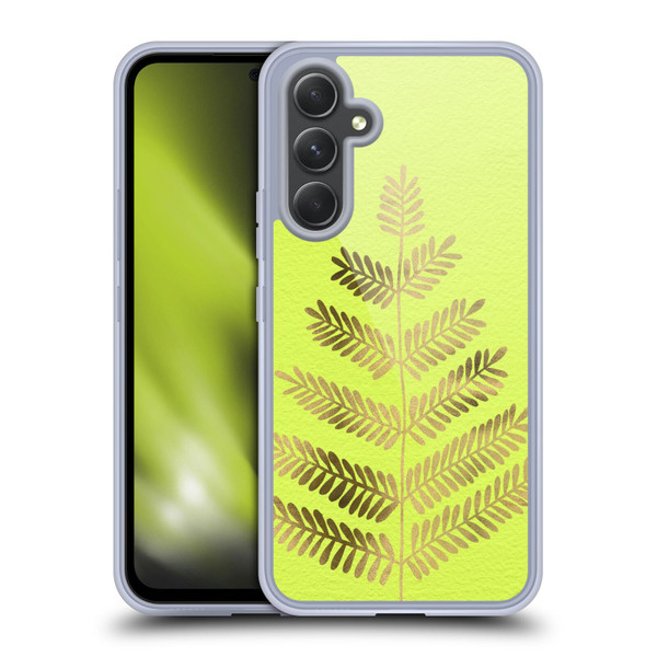 Cat Coquillette Nature Leaflets Yellow Soft Gel Case for Samsung Galaxy A54 5G
