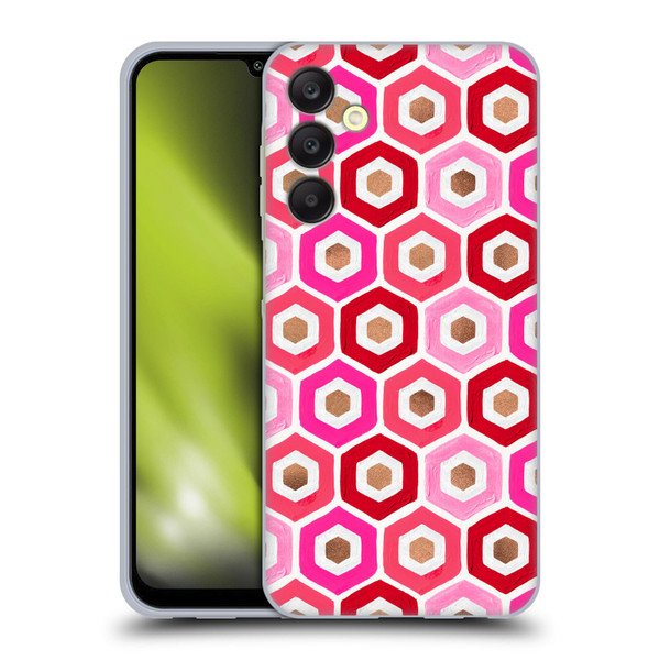Cat Coquillette Patterns 6 Honeycomb Pink Soft Gel Case for Samsung Galaxy A25 5G
