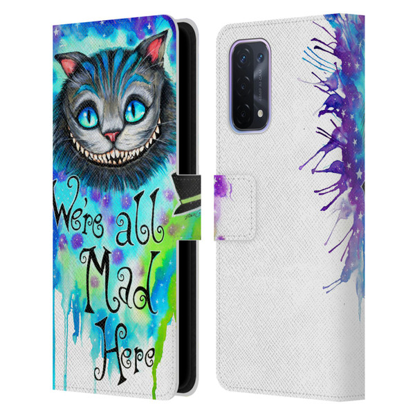 Pixie Cold Cats We Are All Mad Here Leather Book Wallet Case Cover For OPPO A54 5G