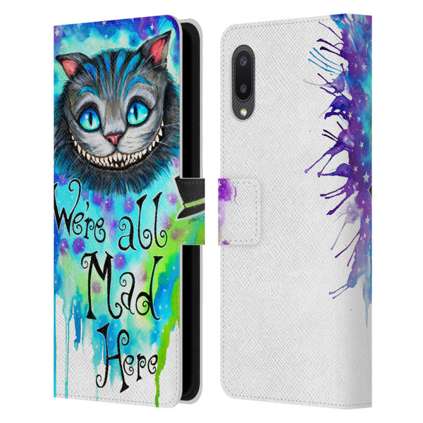 Pixie Cold Cats We Are All Mad Here Leather Book Wallet Case Cover For Samsung Galaxy A02/M02 (2021)