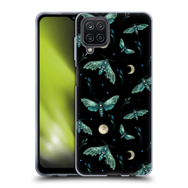 Episodic Drawing Art Lime Hawk Moth Pattern Soft Gel Case for Samsung Galaxy A12 (2020)
