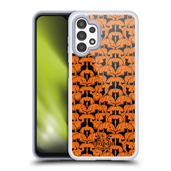 Episodic Drawing Spooky Patterns Pink Moth Soft Gel Case for Samsung Galaxy A13 (2022)