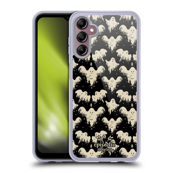 Episodic Drawing Spooky Patterns Halloween Ghost Soft Gel Case for Samsung Galaxy A14 5G