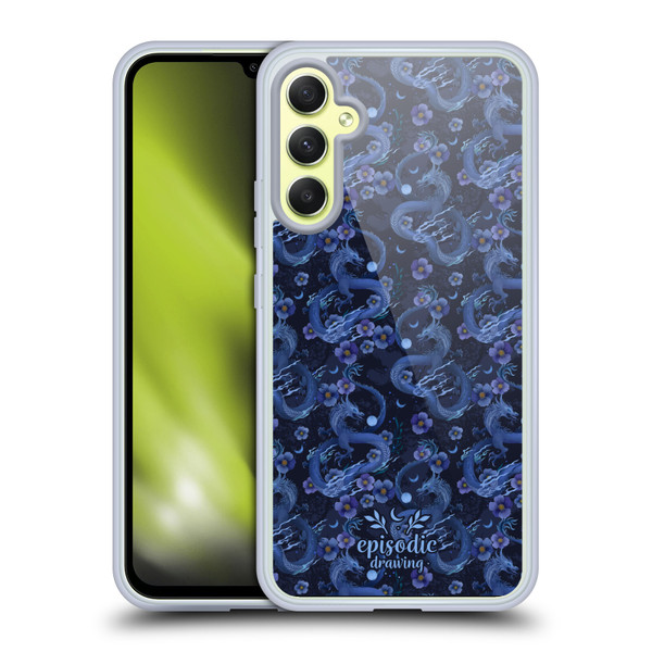 Episodic Drawing Spooky Patterns Floral Dragon Soft Gel Case for Samsung Galaxy A34 5G