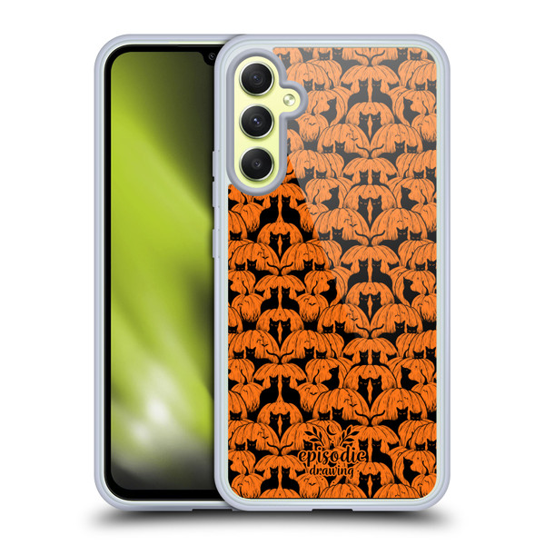 Episodic Drawing Spooky Patterns Pink Moth Soft Gel Case for Samsung Galaxy A34 5G