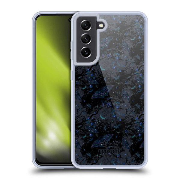 Episodic Drawing Spooky Patterns Witch Moth Soft Gel Case for Samsung Galaxy S21 FE 5G & MagSafe