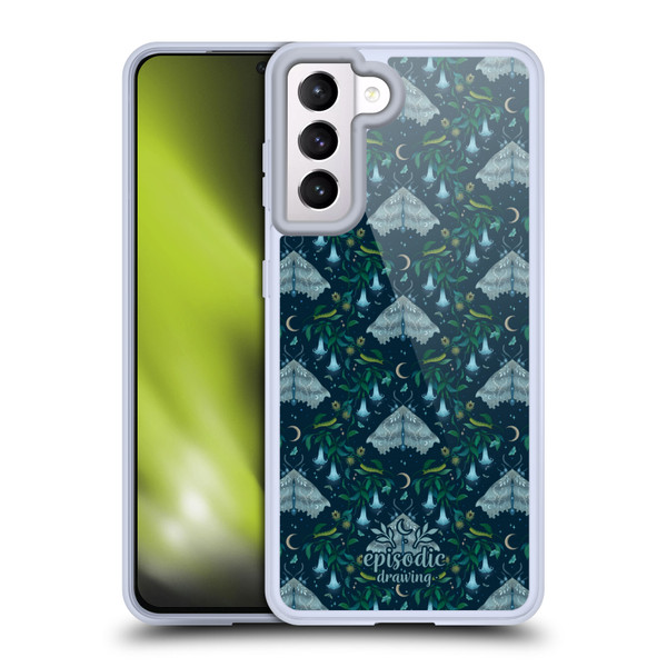 Episodic Drawing Spooky Patterns Angel Moth Soft Gel Case for Samsung Galaxy S21 5G & MagSafe