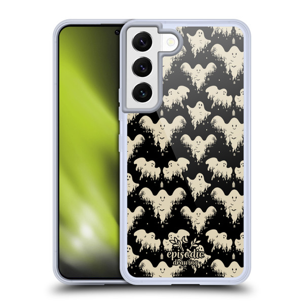 Episodic Drawing Spooky Patterns Halloween Ghost Soft Gel Case for Samsung Galaxy S22 5G & MagSafe