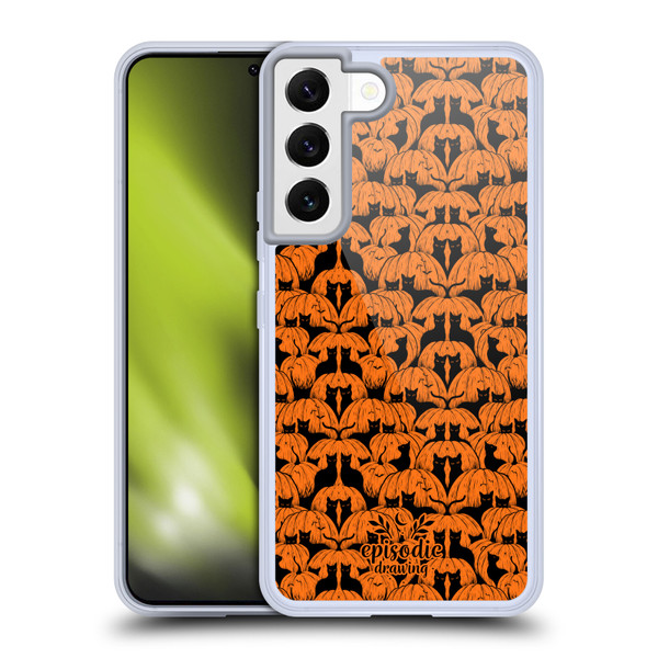 Episodic Drawing Spooky Patterns Pink Moth Soft Gel Case for Samsung Galaxy S22 5G & MagSafe