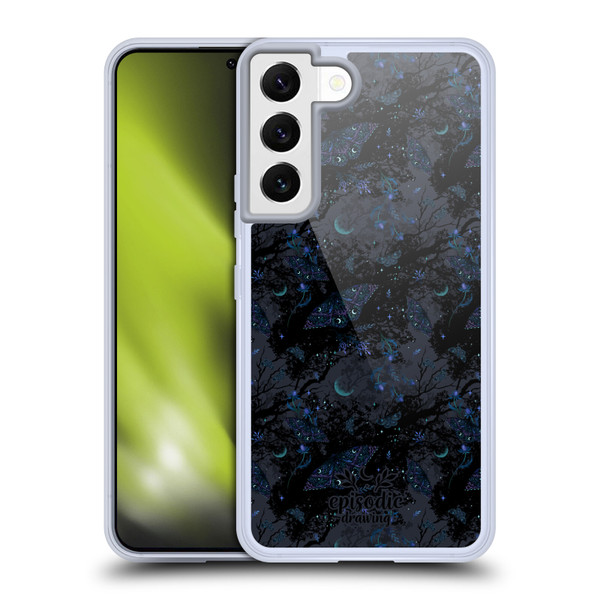 Episodic Drawing Spooky Patterns Witch Moth Soft Gel Case for Samsung Galaxy S22 5G & MagSafe