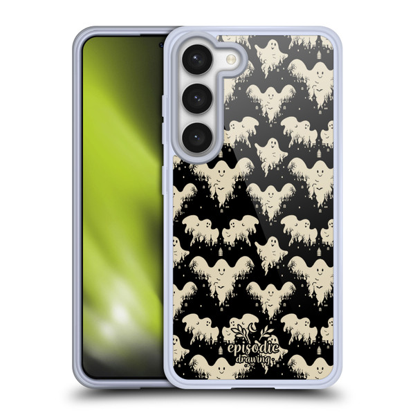 Episodic Drawing Spooky Patterns Halloween Ghost Soft Gel Case for Samsung Galaxy S23 5G & MagSafe