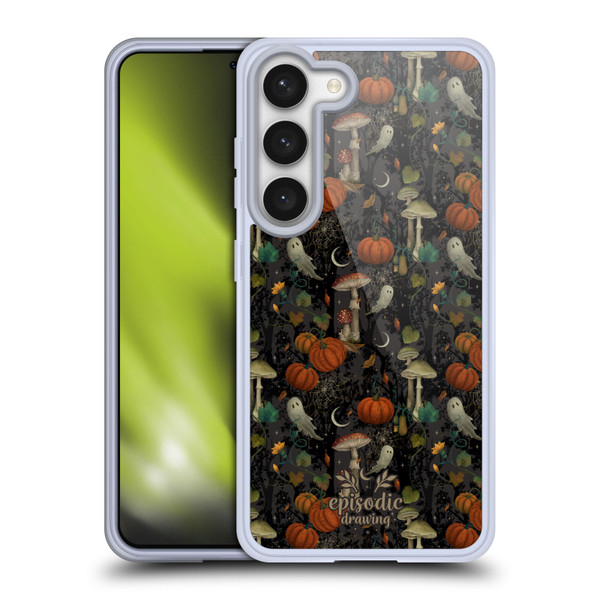 Episodic Drawing Spooky Patterns Whimsy Halloween Pumpkin Soft Gel Case for Samsung Galaxy S23 5G & MagSafe