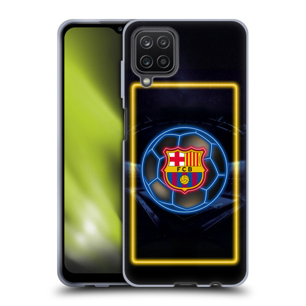 FC Barcelona Neon Logo Soft Gel Case for Samsung Galaxy A12 (2020)