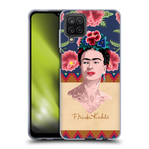 Frida Kahlo Portrait Red Soft Gel Case for Samsung Galaxy A12 (2020)
