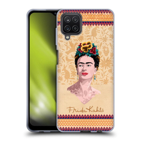 Frida Kahlo Portrait Yellow Soft Gel Case for Samsung Galaxy A12 (2020)