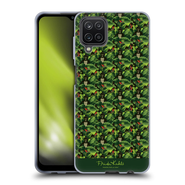 Frida Kahlo Tropical Monkey Pattern Soft Gel Case for Samsung Galaxy A12 (2020)