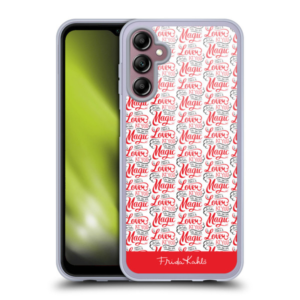 Frida Kahlo Typography Lover Red Soft Gel Case for Samsung Galaxy A14 5G