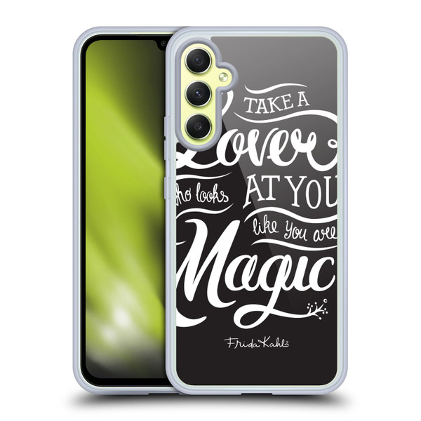 Frida Kahlo Typography Lover Black Soft Gel Case for Samsung Galaxy A34 5G