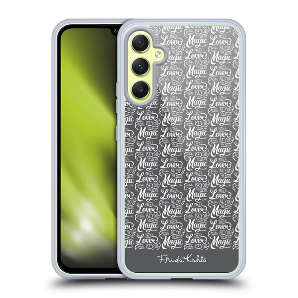 Frida Kahlo Typography Lover Grey Soft Gel Case for Samsung Galaxy A34 5G