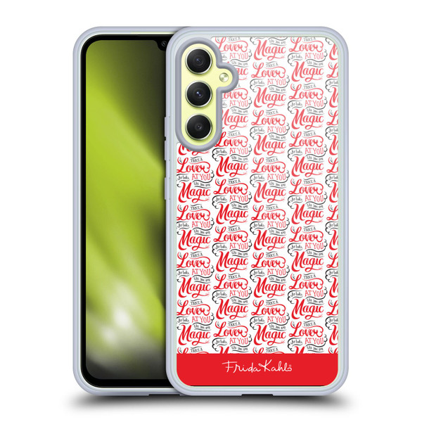 Frida Kahlo Typography Lover Red Soft Gel Case for Samsung Galaxy A34 5G