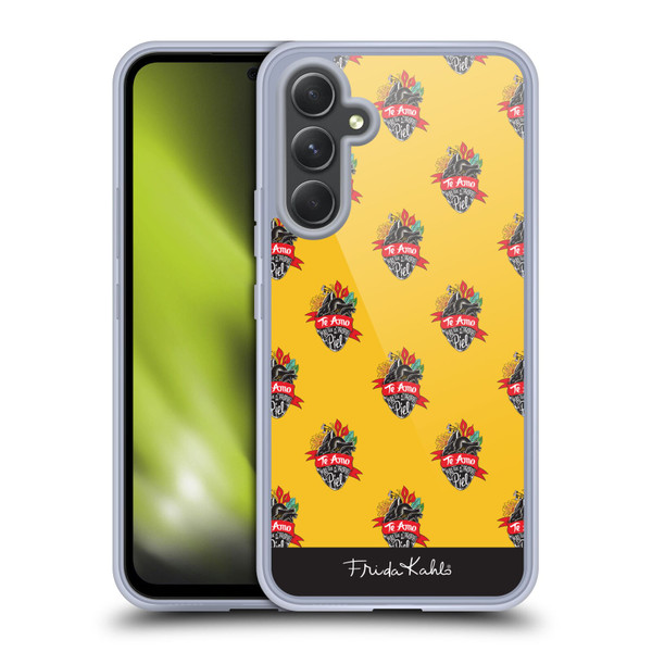 Frida Kahlo Typography Heart Pattern Soft Gel Case for Samsung Galaxy A54 5G