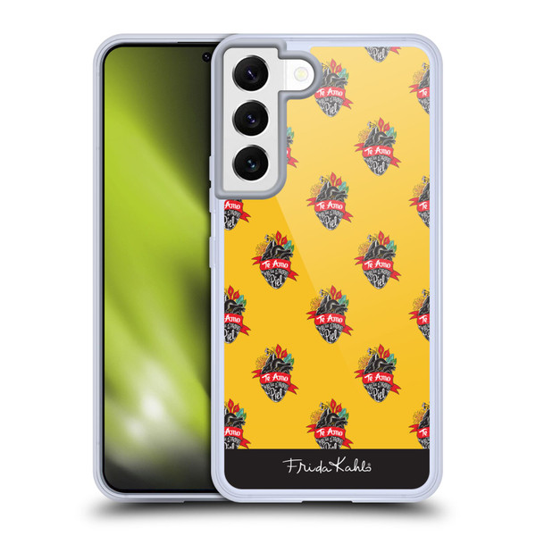 Frida Kahlo Typography Heart Pattern Soft Gel Case for Samsung Galaxy S22 5G & MagSafe
