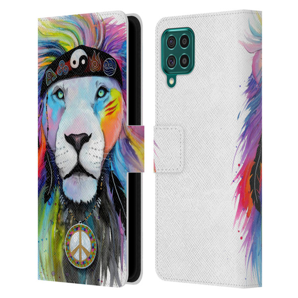 Pixie Cold Cats Hippy Lion Leather Book Wallet Case Cover For Samsung Galaxy F62 (2021)