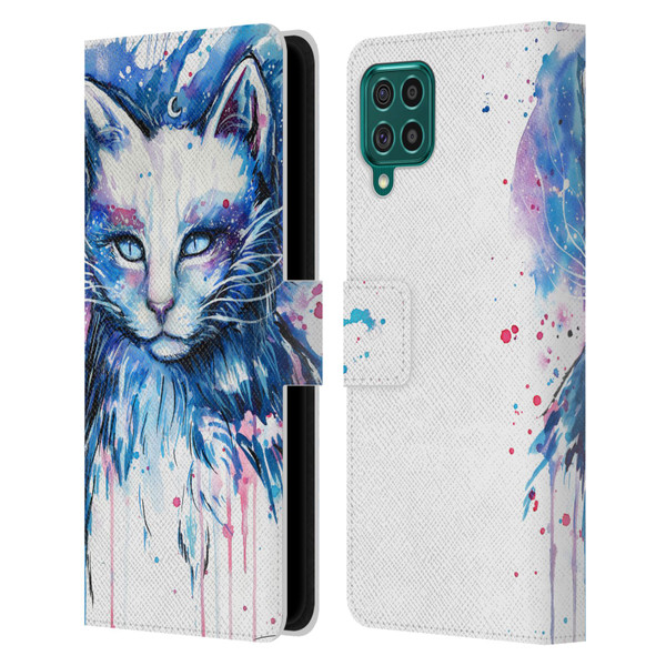 Pixie Cold Cats Space Leather Book Wallet Case Cover For Samsung Galaxy F62 (2021)