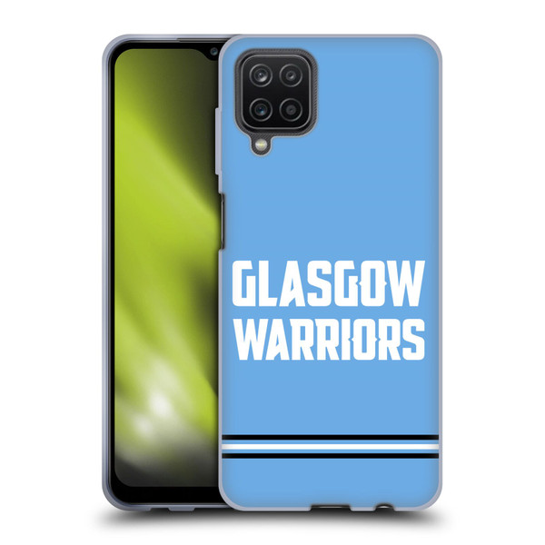 Glasgow Warriors Logo Text Type Blue Soft Gel Case for Samsung Galaxy A12 (2020)