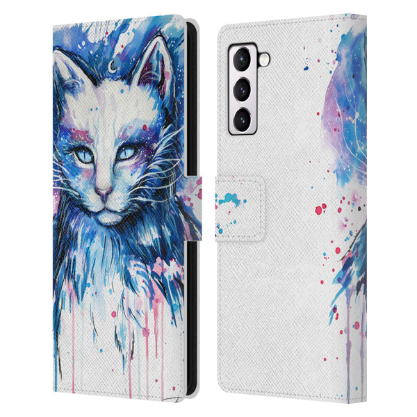 Pixie Cold Cats Space Leather Book Wallet Case Cover For Samsung Galaxy S21+ 5G