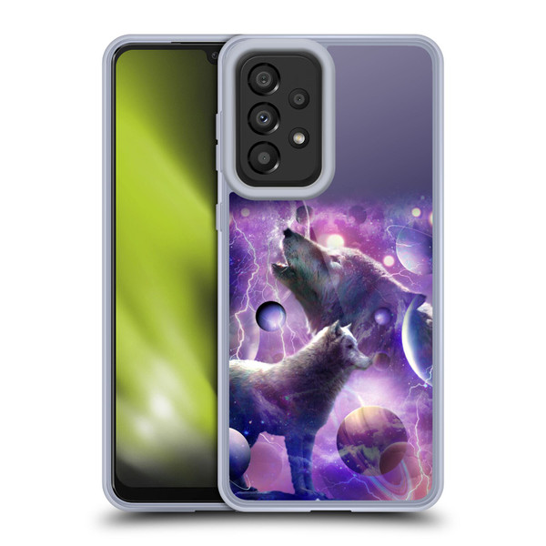 Random Galaxy Animals Cosmic Wolf Space Soft Gel Case for Samsung Galaxy A33 5G (2022)