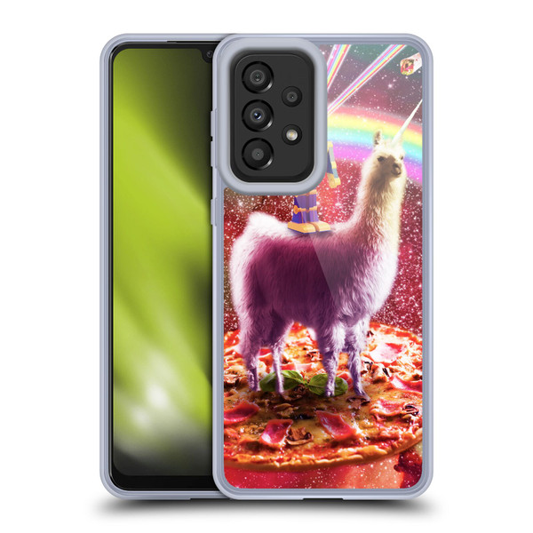 Random Galaxy Space Llama Robot & Pizza Soft Gel Case for Samsung Galaxy A33 5G (2022)