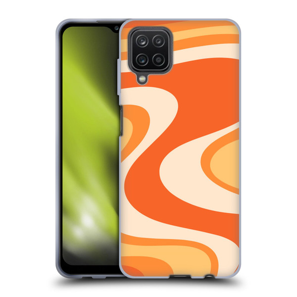 Kierkegaard Design Studio Retro Abstract Patterns Tangerine Wave Machine Soft Gel Case for Samsung Galaxy A12 (2020)