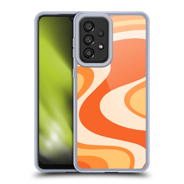 Kierkegaard Design Studio Retro Abstract Patterns Tangerine Wave Machine Soft Gel Case for Samsung Galaxy A33 5G (2022)