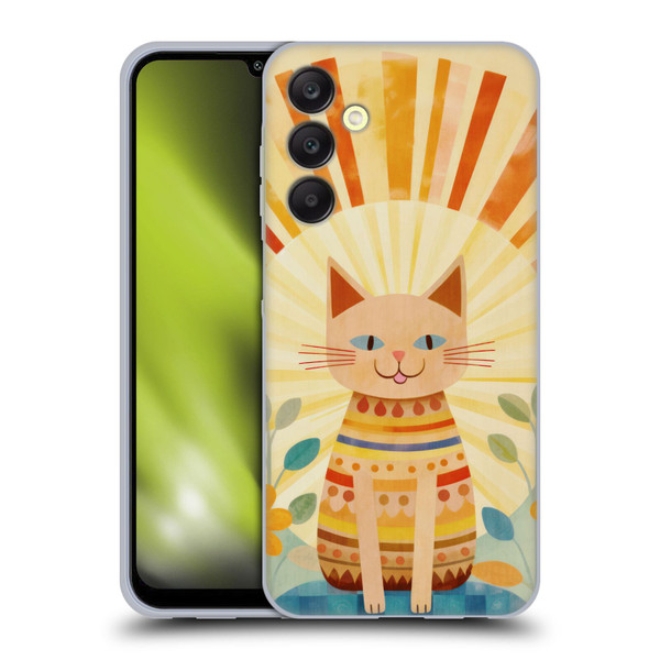 LebensArt Mix Art Boho Whimsy Cat Soft Gel Case for Samsung Galaxy A25 5G