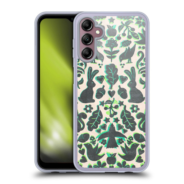 Micklyn Le Feuvre Animals Two Rabbits Folk Art Pattern Soft Gel Case for Samsung Galaxy A14 5G