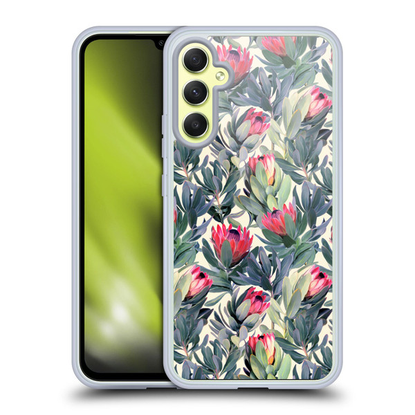 Micklyn Le Feuvre Florals Painted Protea Soft Gel Case for Samsung Galaxy A34 5G
